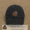 Image principale casquette Noir délavé avec motif Cheval mosaïque 7 cm