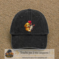 Casquette Noir délavé avec motif Chien et chat complices en 7 cm – vue principale