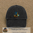 Casquette Noir délavé avec motif Porte mystérieuse avec cadenas en 7 cm – vue principale