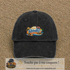 Casquette Noir délavé avec motif Bonne retraite au bord de la mer en 5 cm – vue principale