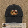 Casquette Noir délavé avec motif Je t’aime mon Papa et ses passions en 7 cm – vue principale
