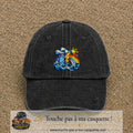 Image principale casquette Noir délavé avec motif Orage arc-en-ciel 7 cm