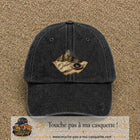 Casquette Noir délavé avec motif Montagne sur carte avec boussole en 7 cm – vue principale