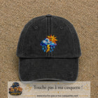 Image principale casquette Noir délavé avec motif Météo soleil orage 7 cm