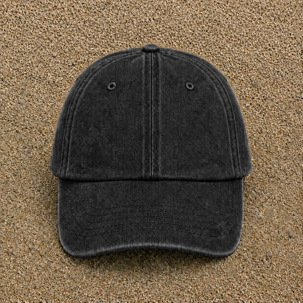 Vue complémentaire casquette Noir délavé - motif Avion de voltige