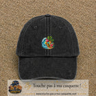 Casquette Noir délavé motif Glace tropicale logo 5 cm