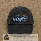 Casquette Noir délavé avec motif Prénom Dimitri univers vitesse en 7 cm – vue principale