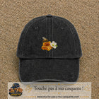 Image principale casquette Noir délavé avec motif Abeille et miel 5 cm