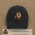 Image principale casquette Noir délavé avec motif Renard de lune 7 cm
