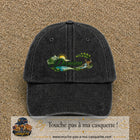 Casquette Noir délavé avec motif Prénom Damien nature et cerf en 5 cm – vue principale