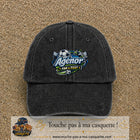 Casquette Noir délavé avec motif Agénor fan de foot en 7 cm – vue principale