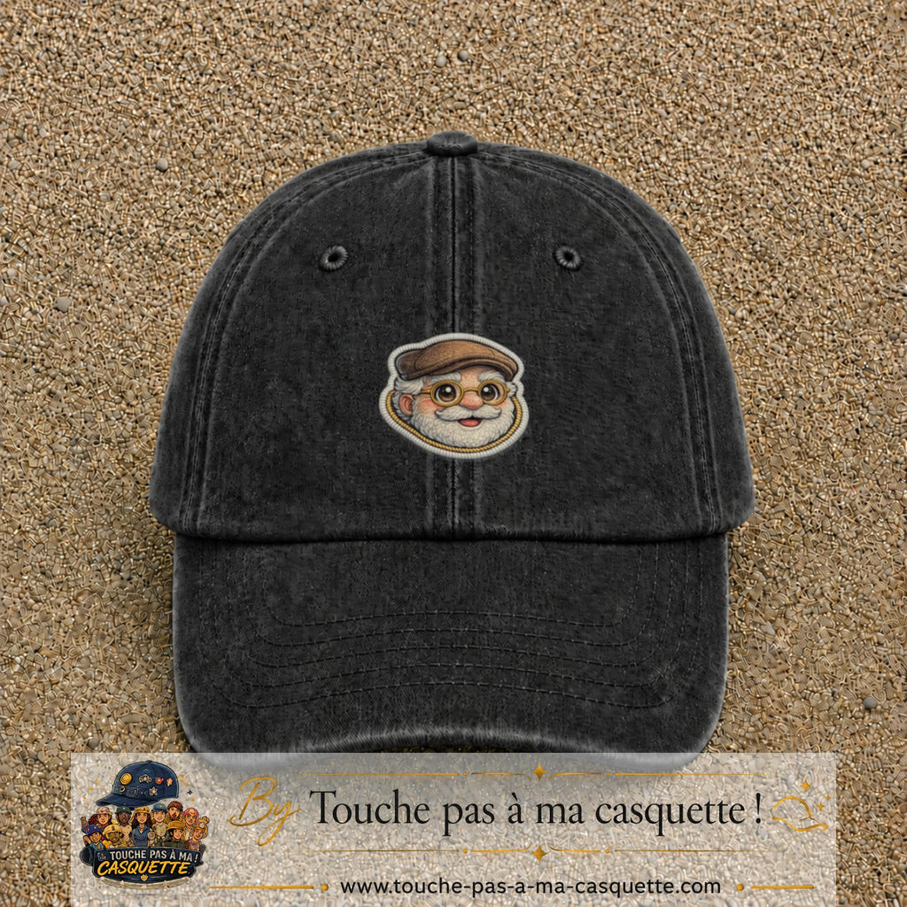 Image principale produit76moyenN - casquette Noir délavé avec visuel Papy casquette lunettes 5 cm
