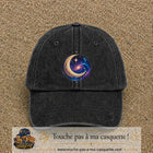 Image principale produit58grosN - casquette Noir délavé avec visuel Galaxie lune 7 cm