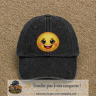 Image principale produit9grosN - casquette Noir délavé avec visuel Emoji souriant 7 cm