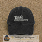 Image principale produit122moyenN - casquette Noir délavé avec visuel Vache message français 5 cm