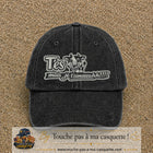 Image principale produit122grosN - casquette Noir délavé avec visuel Vache message français 7 cm