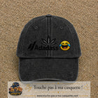 Image principale produit37grosN - casquette Noir délavé avec visuel Adadass emoji rieur 7 cm