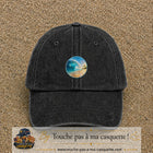 Image principale produit175moyenN - casquette Noir délavé avec visuel Vague plage 5 cm