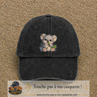 Image principale produit87grosN - casquette Noir délavé avec visuel Koala bambou 7 cm