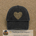 Image principale produit18grosN - casquette Noir délavé avec visuel Cœur léopard 7 cm