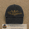Image principale produit53grosN - casquette Noir délavé avec visuel Vie de Château 7 cm