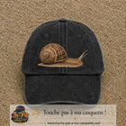 Image principale produit74grosN - casquette Noir délavé avec visuel Escargot 7 cm