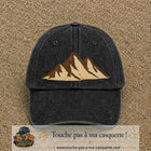 Casquette Noir délavé 100% coton avec motif Montagnes bohèmes 7 cm - image principale