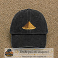 Casquette baseball Noir délavé 100% coton avec motif Pyramide égyptienne 7 cm - image principale