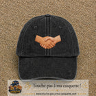 Casquette Noir délavé 100% coton avec motif Poignée de main 5 cm - image principale