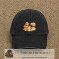 Casquette Noir délavé 100% coton avec motif Pâtisseries gourmandes 7 cm - image principale