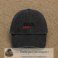 Casquette Noir délavé 100% coton avec motif Social Battery Low 3 cm - image principale