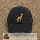 Casquette Noir délavé motif Girafe 7 cm - vue principale