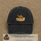 Casquette baseball Noir délavé 100% coton avec motif Chameau du désert 7 cm - image principale