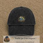 Casquette Noir délavé motif Pêche sportive 5 cm - vue principale