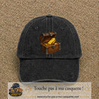 Casquette baseball Noir délavé 100% coton avec motif Coffre au trésor 7 cm - image principale