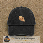 Casquette baseball Noir délavé 100% coton avec visuel Coquillage marin 5 cm - image produit principale