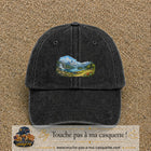 Casquette baseball Noir délavé 100% coton avec motif Paysage montagne lac 5 cm - image principale