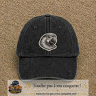 Casquette Noir délavé motif Perroquet majestueux 7 cm - vue principale