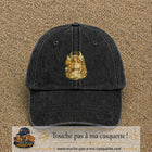 Casquette baseball Noir délavé 100% coton avec motif Vierge astrologique 7 cm - image principale