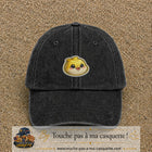 Casquette Noir délavé motif Poussin joyeux 5 cm - vue principale