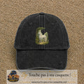 Casquette baseball Noir délavé 100% coton avec motif Cheval blanc en forêt 7 cm - image principale