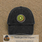 Casquette Noir délavé motif Kiwi frais 7 cm - vue principale