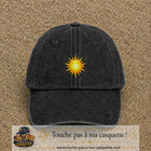 Casquette baseball Noir délavé 100% coton avec motif Soleil rayonnant 5 cm - image principale