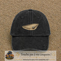 Casquette baseball Noir délavé 100% coton avec motif Terrain de pétanque 7 cm - image principale
