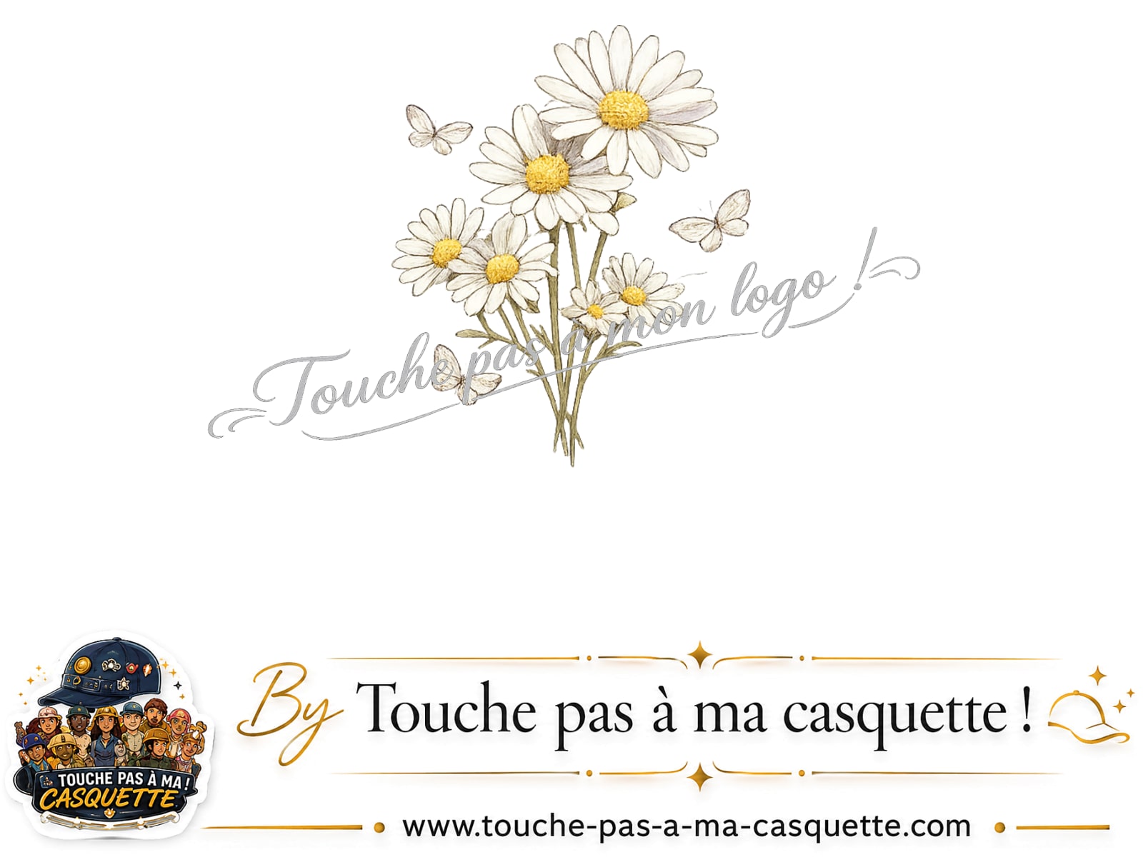 Logo logo21 / motif Bouquet de marguerites utilisé sur la casquette 7 cm