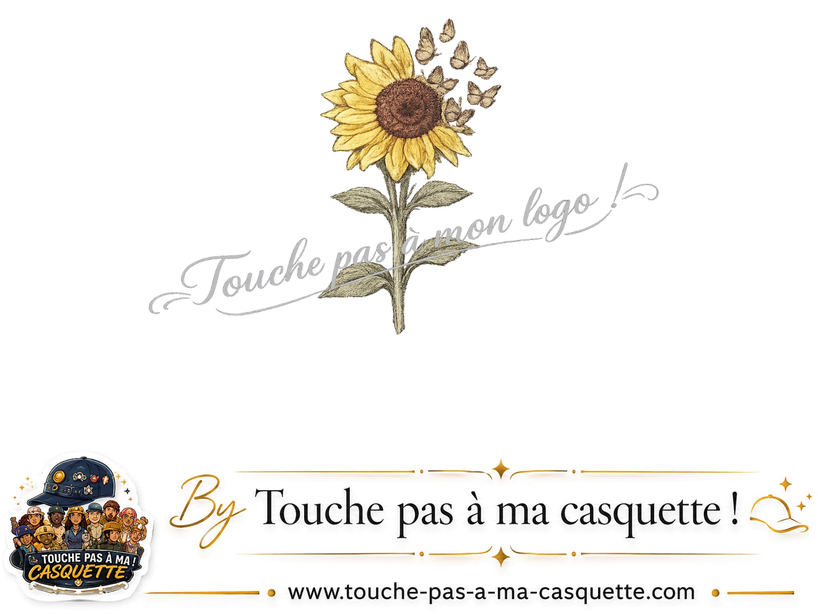 Logo logo13 / motif Tournesol bohème utilisé sur la casquette 3 cm