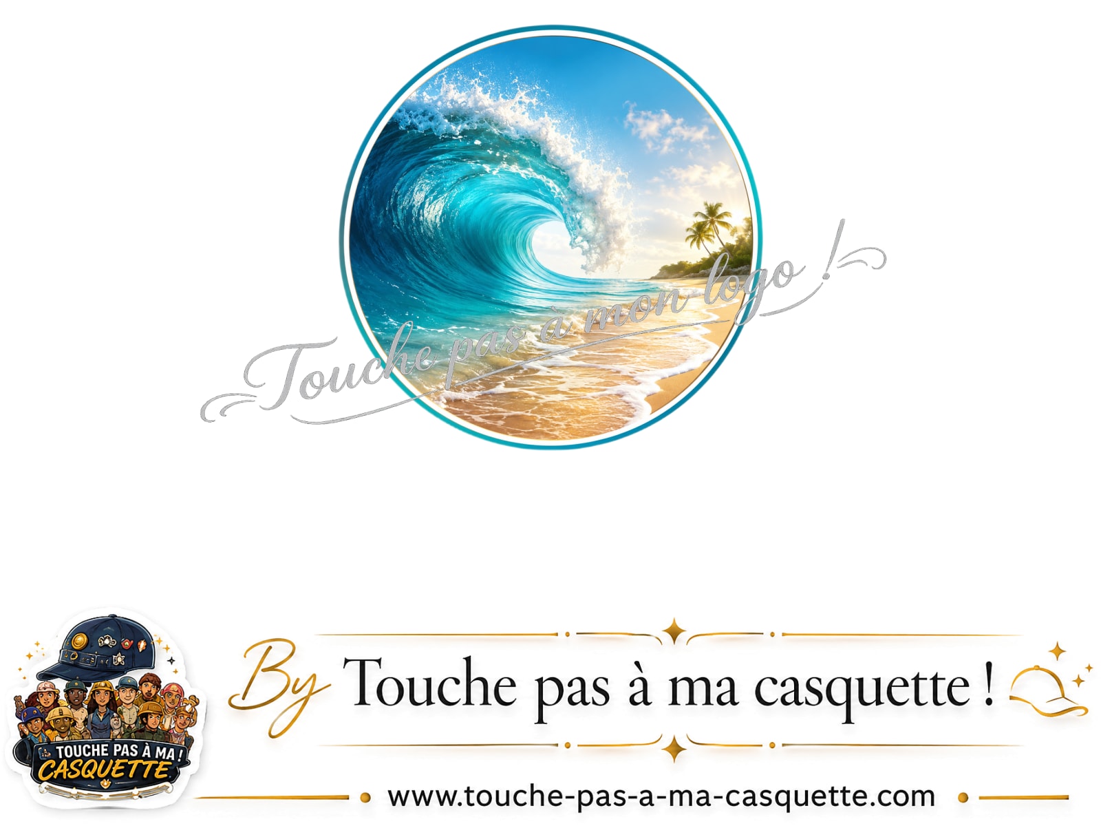 Visuel logo175 - Vague plage pour casquette personnalisée
