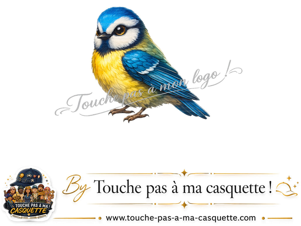 Logo Mésange pour casquette Jaune délavé - Moutarde délavé