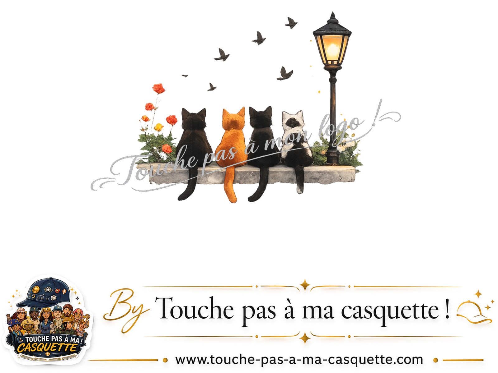 Visuel logo195 - Chats réverbère pour casquette personnalisée