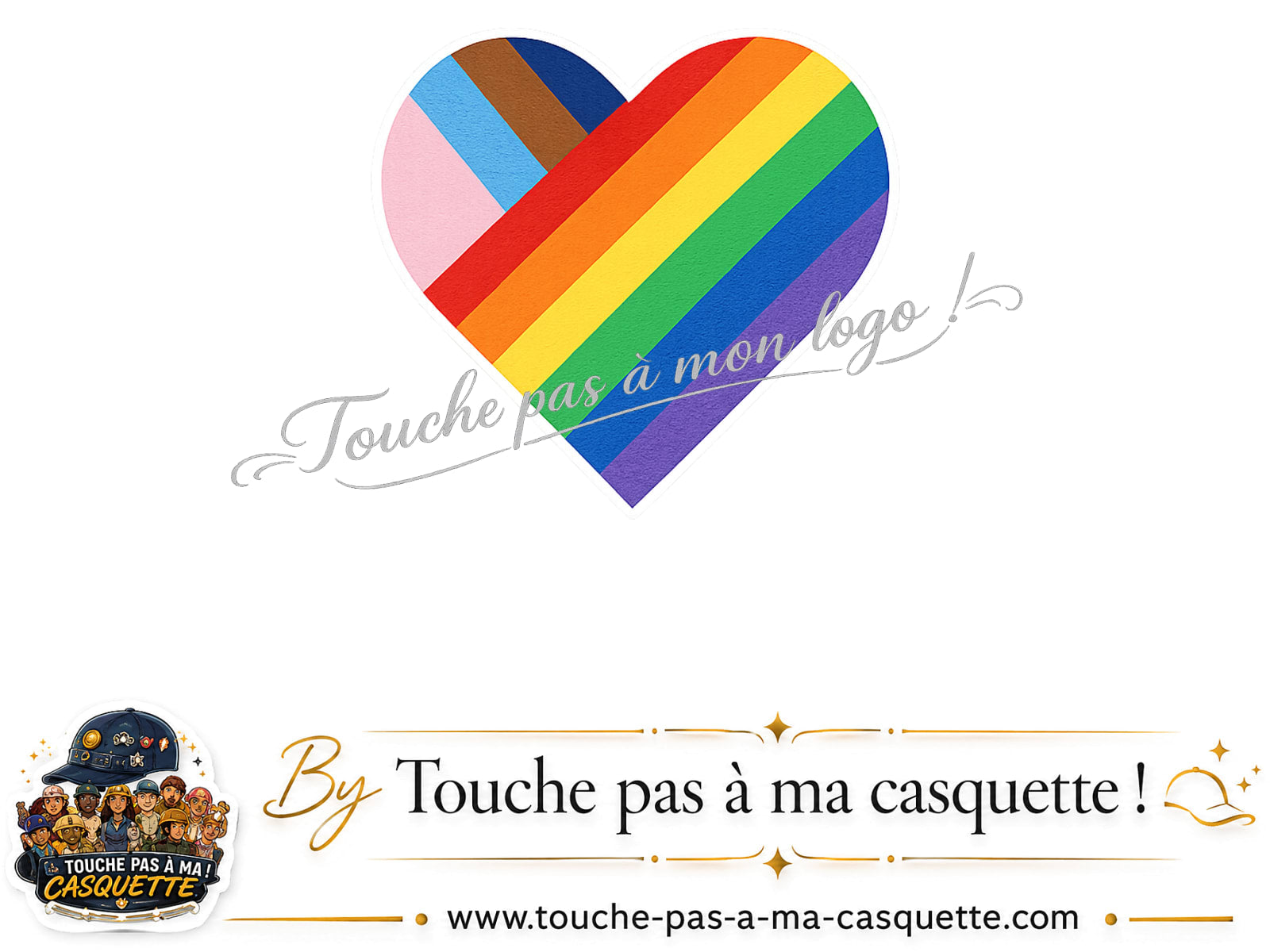 Logo logo23 / motif Cœur arc-en-ciel utilisé sur la casquette 5 cm